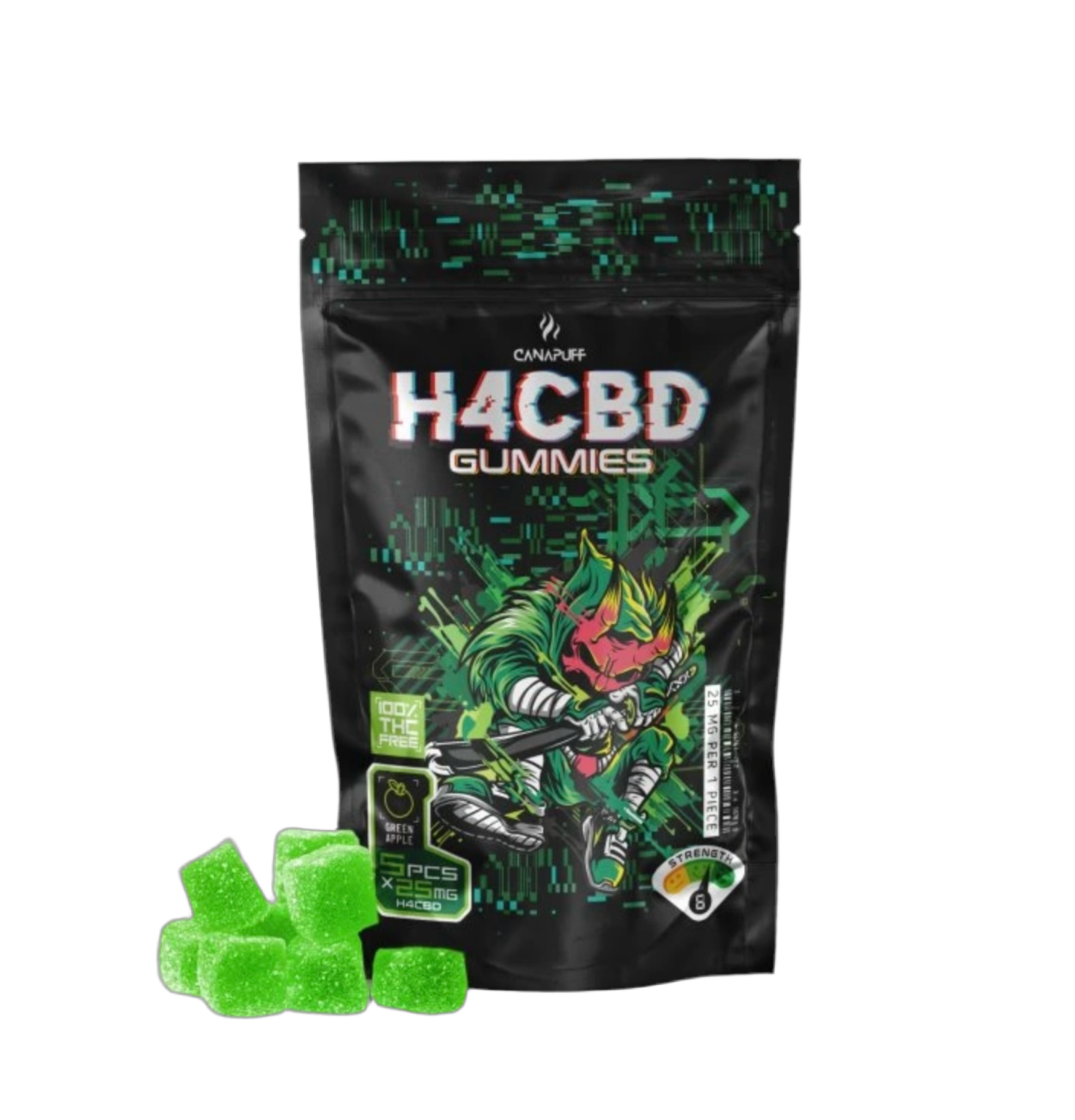 H4CBD Gummies Green Apple